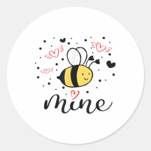 Sticker Rond Les filles de la mine d'abeilles Valentines Chemis