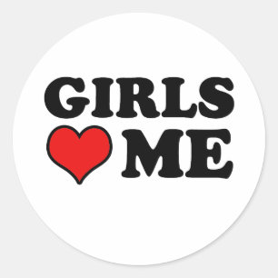 Sticker Rond Les Filles M'aiment