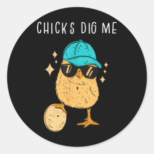 Sticker Rond Les filles me creusent Pâques garçons tout-petits 