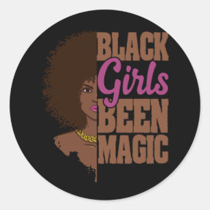 Sticker Rond Les filles noires ont été la reine africaine mag