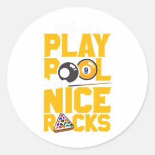 Sticker Rond Les Filles Qui Jouent Au Billard Ont De Belles Rac