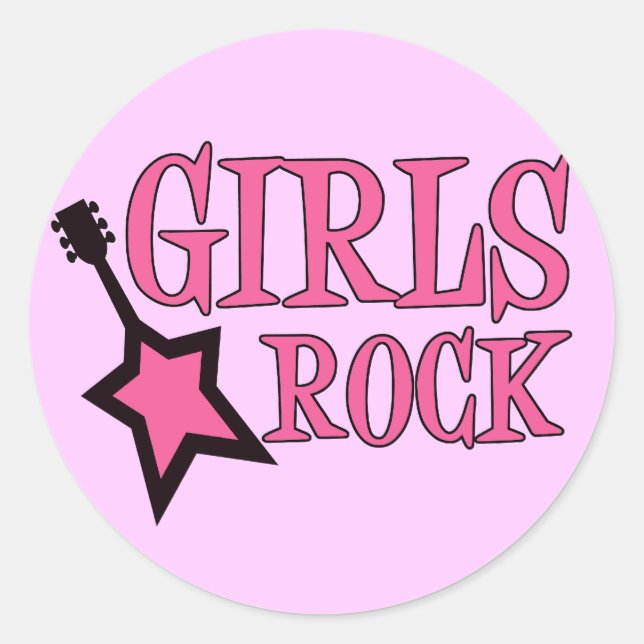 Sticker Rond Les filles Rock ! (Devant)
