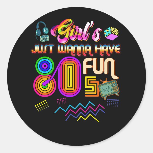 Sticker Rond Les filles veulent juste avoir une nostalgie amusa (Devant)