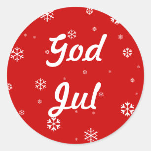 Sticker Rond Les flocons de neige de Dieu Jul