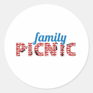 Sticker Rond Les fourmis de pique-nique familiales