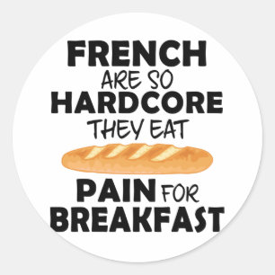 Sticker Rond Les Français Mangent Douleur Pour Le Petit Déjeune