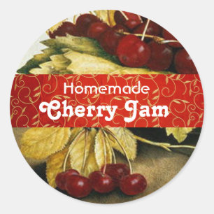 STICKER ROND LES FRUITS DE SAISON, JAR DE CONSERVATION DE JAM D