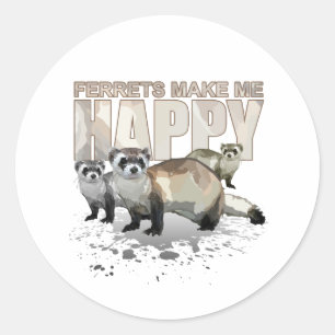 Sticker Rond Les furets me rendent heureux