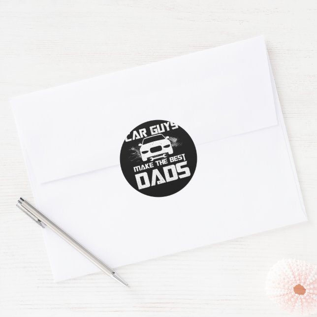 Sticker Rond Les Garçons De Voiture Font Les Meilleurs Dads Fêt (Enveloppe)