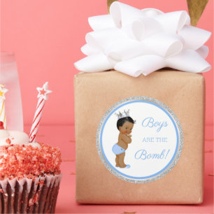 Sticker Rond Les garçons sont la bombe ! Classe Cadeau Bain Etc