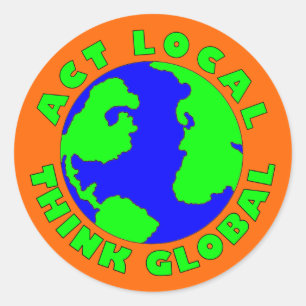 Sticker Rond Les gens du pays d'acte pensent l'autocollant