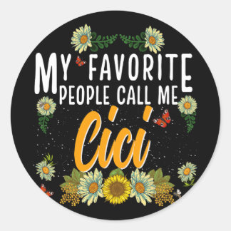 Sticker Rond Les Gens Préférés M'Appelent Cici Tee Mothers Day 