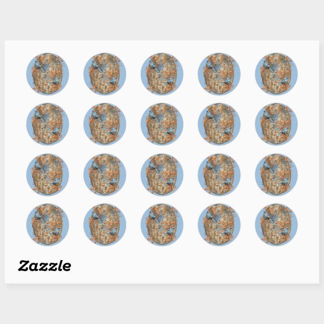 Sticker Rond Les grands arbres, les Feuilles de l'automne et le (Feuille)
