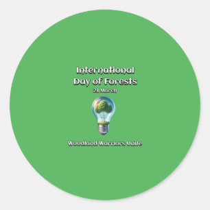 Sticker Rond Les Guerriers Des Bois S'Unissent. Journée des for