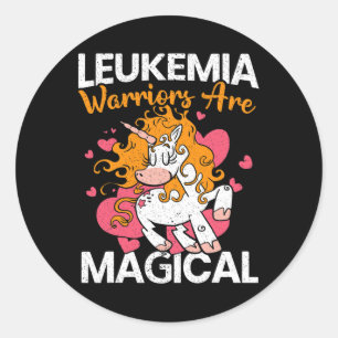 Sticker Rond Les guerriers sont magiques Unicorne Leucémie Sens