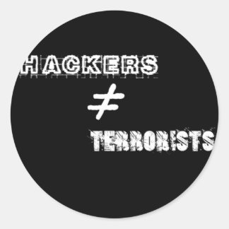 Sticker Rond Les hackers ne sont pas les mêmes terroristes