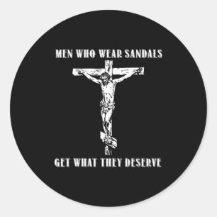 Sticker Rond Les hommes Jésus qui portent des sandales obtienne