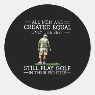 Sticker Rond Les hommes jouent au golf Eighties Drôle de golfeu