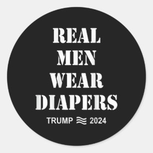 Sticker Rond Les hommes portent des diaphères Trump 2024 Les ho