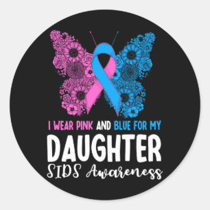 Sticker Rond Les hommes portent du rose et du bleu pour le Sids