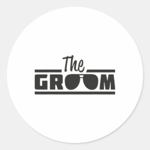 Sticker Rond Les Hommes Vintages Groom Se Rassemblent Pour Être