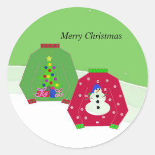 Sticker Rond Les horribles pulls de Noël