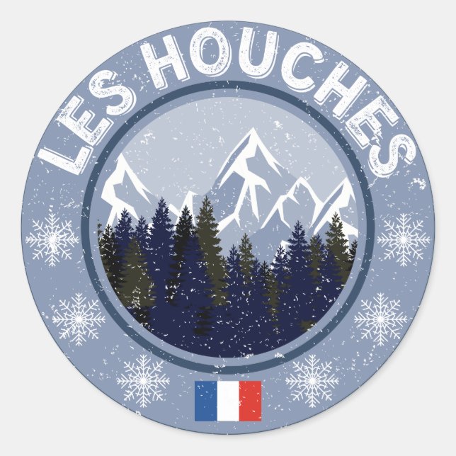 Sticker Rond Les Houches Station de Ski (Devant)