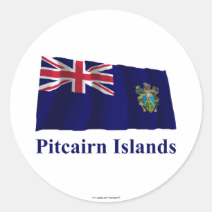 Sticker Rond Les îles Pitcairn portent un drapeau portant le no