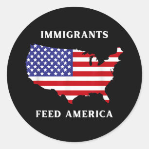 Sticker Rond Les immigrants se nourrissent des droits des réfug