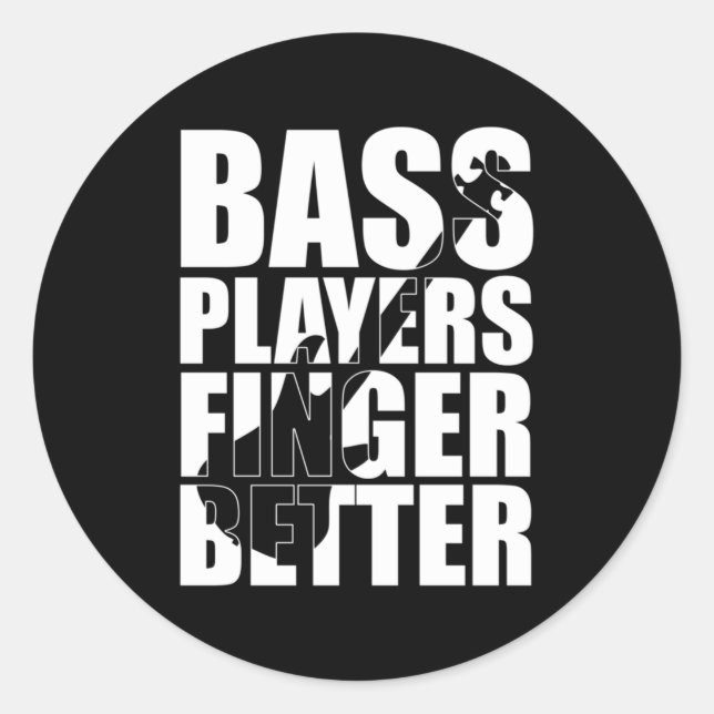 Sticker Rond Les joueurs de basse mieux doigts (Devant)