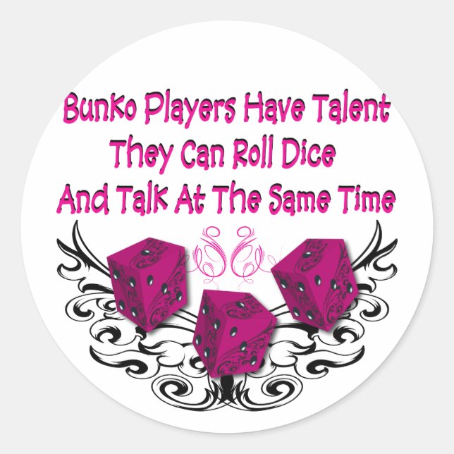 Sticker Rond Les joueurs de Bunko ont du talent (Devant)