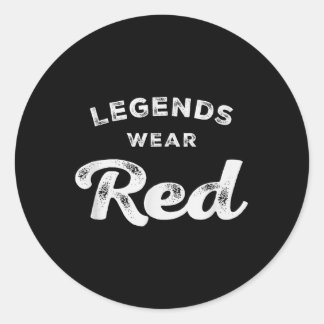 Sticker Rond Les légendes portent Red Team Spirit Game Gear Cou