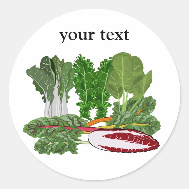 Sticker Rond Les légumes verts Les amateurs de légumes (Devant)