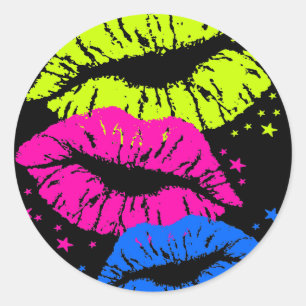 Sticker Rond Les lèvres vintages du tigre 80s de Corey et tien