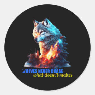 Sticker Rond Les loups ne cherchent jamais ce qui ne marche pas