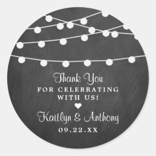 Sticker Rond Les Lumières De Chaîne Sur La Collection De Mariag