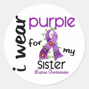 Sticker Rond Les lupus I PORTENT le POURPRE POUR MA SOEUR 43