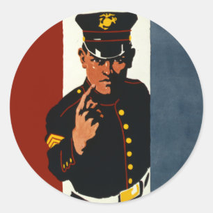 Sticker Rond Les Marines des États-Unis vous veulent