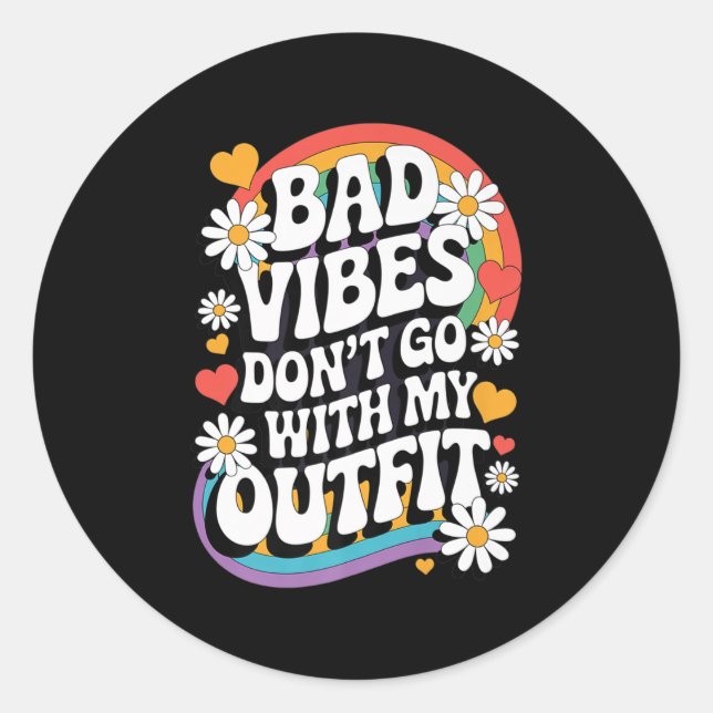 Sticker Rond Les mauvaises vidéos ne vont pas avec ma tenue Ret (Devant)