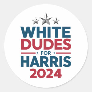Sticker Rond Les Mecs Blancs De L'Élection Harris-2024