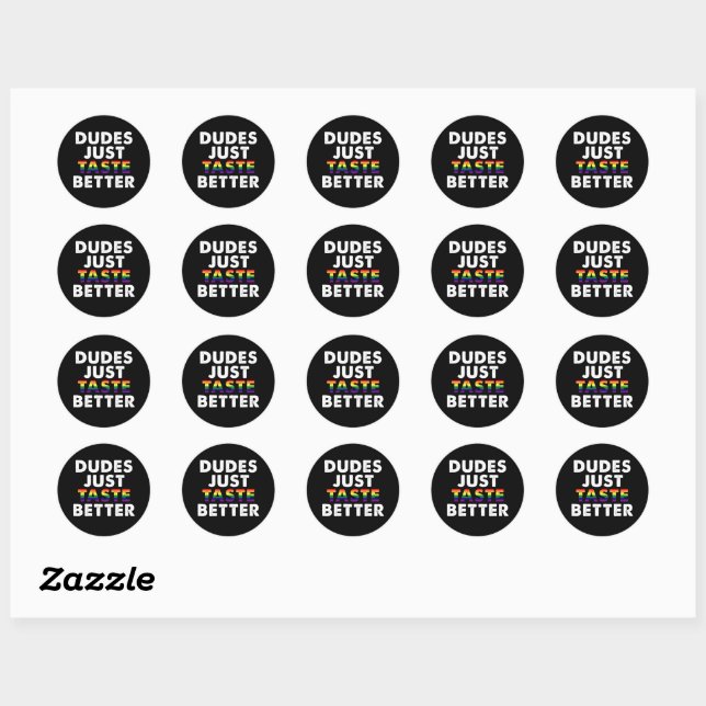 Sticker Rond Les mecs ont juste meilleur goût Idée cadeau Gay P (Feuille)