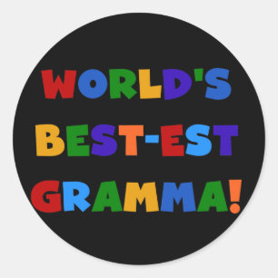 Sticker Rond Les meilleures couleurs vives Gramma du monde