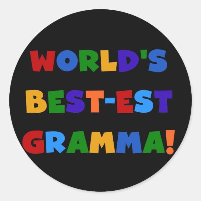 Sticker Rond Les meilleures couleurs vives Gramma du monde (Devant)