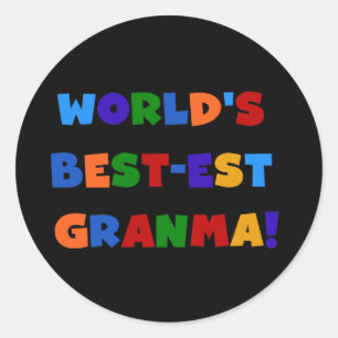 Sticker Rond Les meilleures couleurs vives Granma du monde