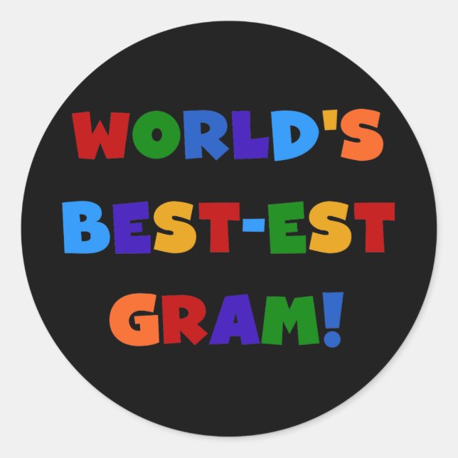 Sticker Rond Les meilleurs cadeaux de couleurs vives Gram au mo (Devant)