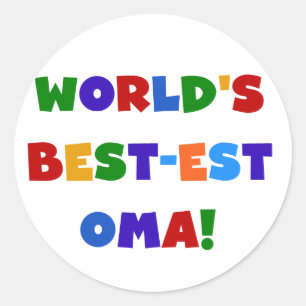 Sticker Rond Les meilleurs cadeaux Oma Bright Colors du monde