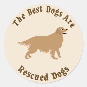 Sticker Rond Les meilleurs chiens sont Secourus - Golden Retrie