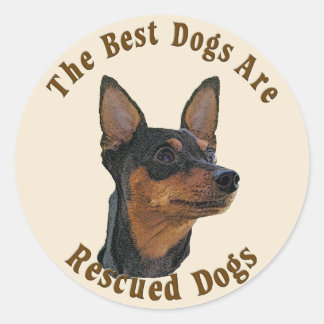 Sticker Rond Les Meilleurs Chiens Sont Secourus - Miniature Pin