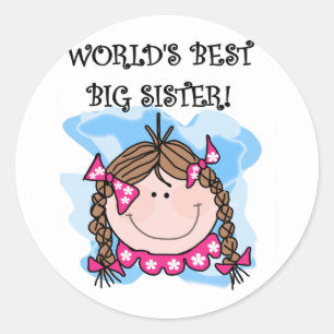 Sticker Rond Les meilleurs tee-shirts Brunette World