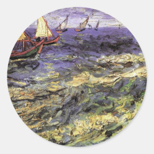 Sticker Rond Les mers aux Saintes-Maries par Vincent van Gogh